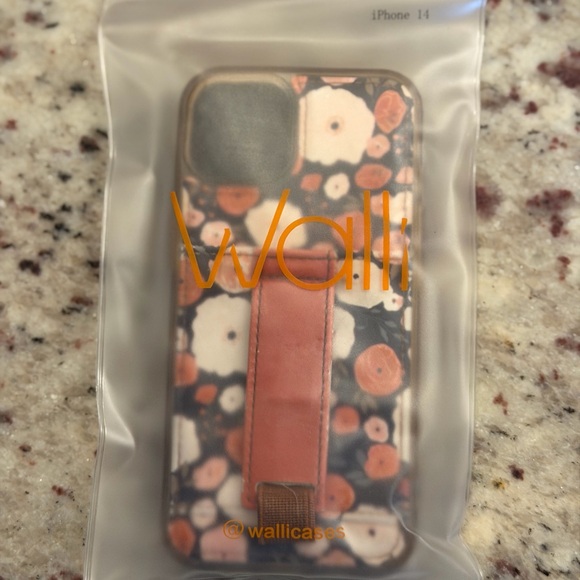 Walking Cases Mystic Meadows iPhone 14 Case with Stand - Brown, Pink and Orange - Picture 2 of 2